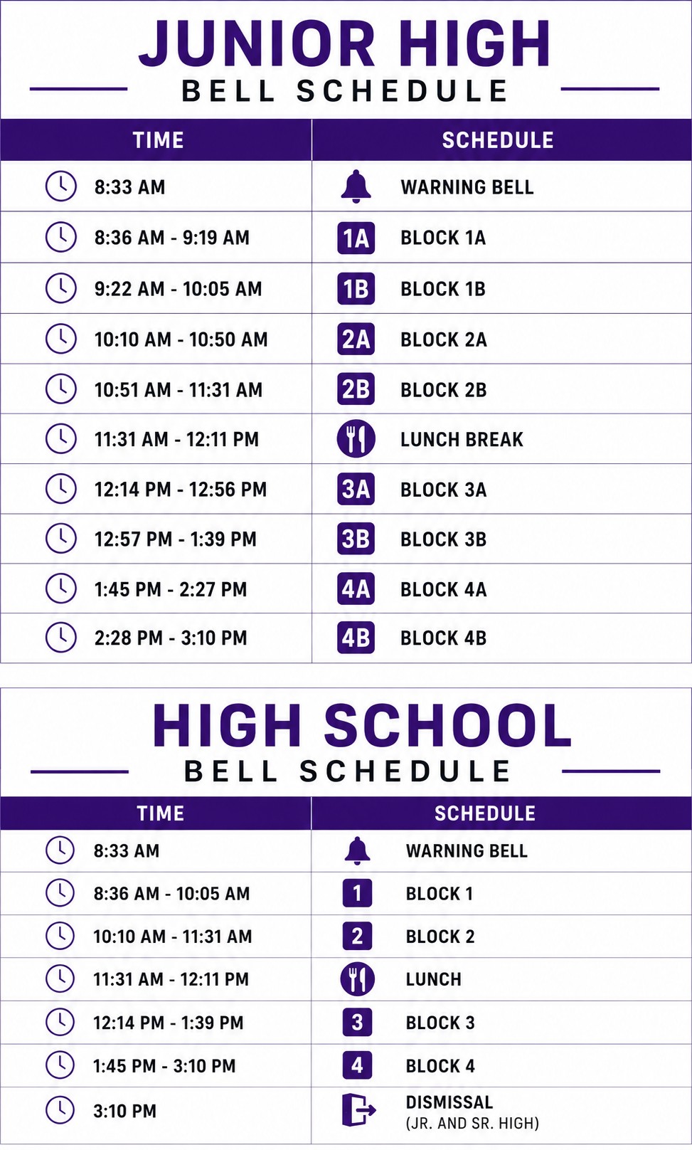 Bell Schedule