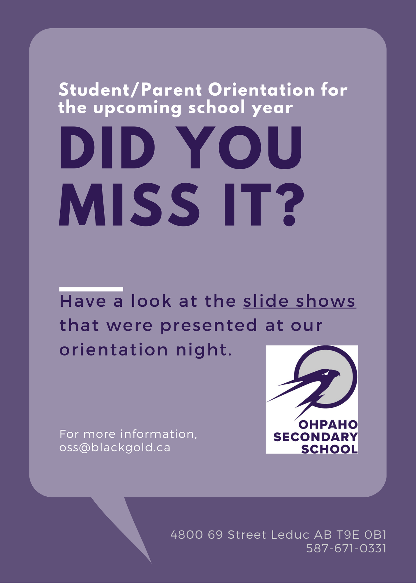 Orientation flyer